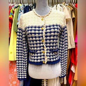 NWT J Crew textured crochet lady jacket